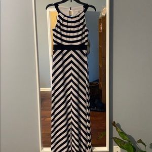 Black and white striped maxi